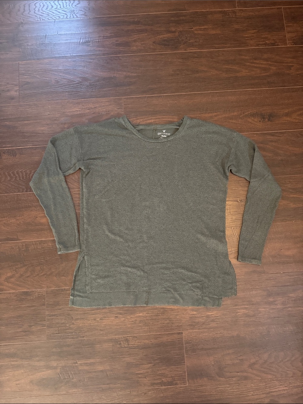 American Eagle Outfitters Olive Crewneck Knit Sweater